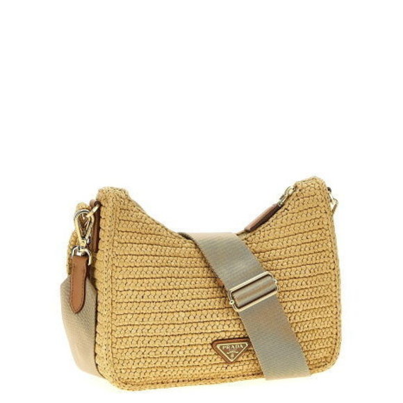 Prada Bandoliera Crochet Shoulder Bag Beige - Picture 1 of 3